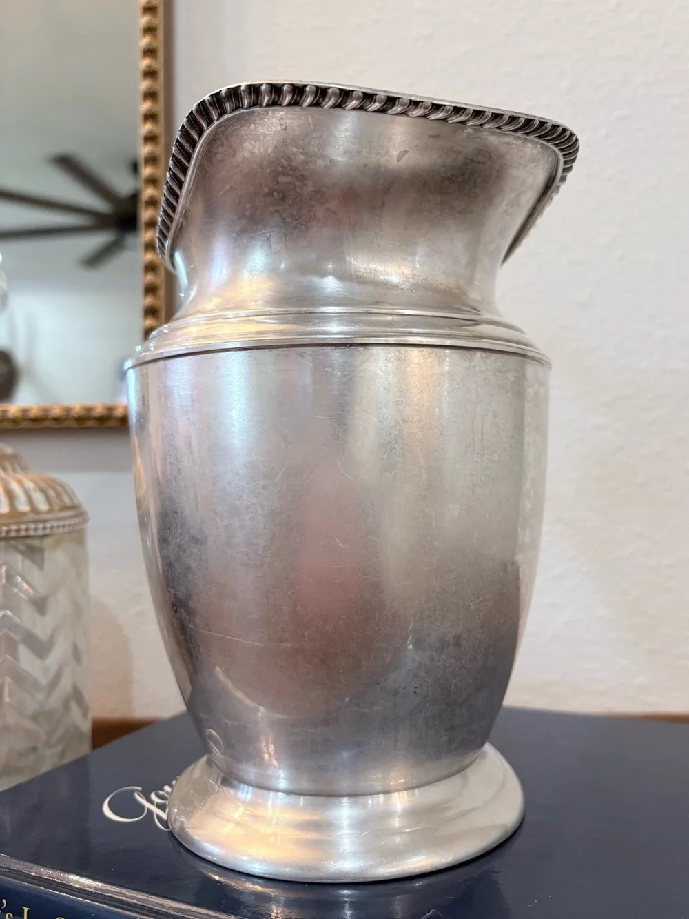 Silver Decorative Serving Pitcher - Elegant Silver Finish
